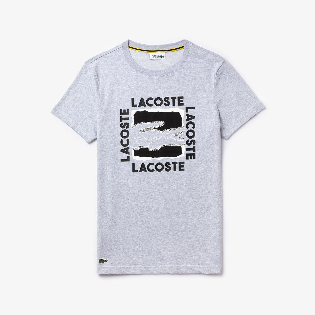 LACOSTE TSHIRT SQR PRNT GRAY
