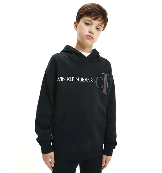 Calvin Klein Jeans kids REFLECTIVE LOGO HOODIE HEAVY MELTON