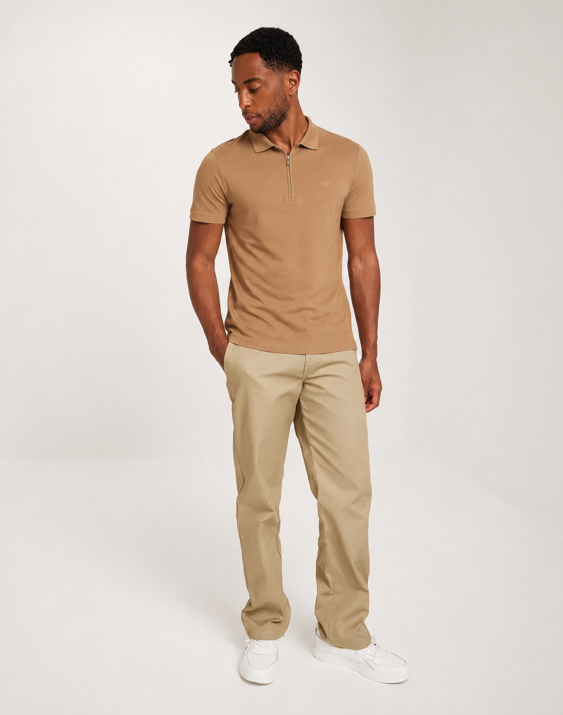 Emporio armani half zipper polo tshirt slim fit
