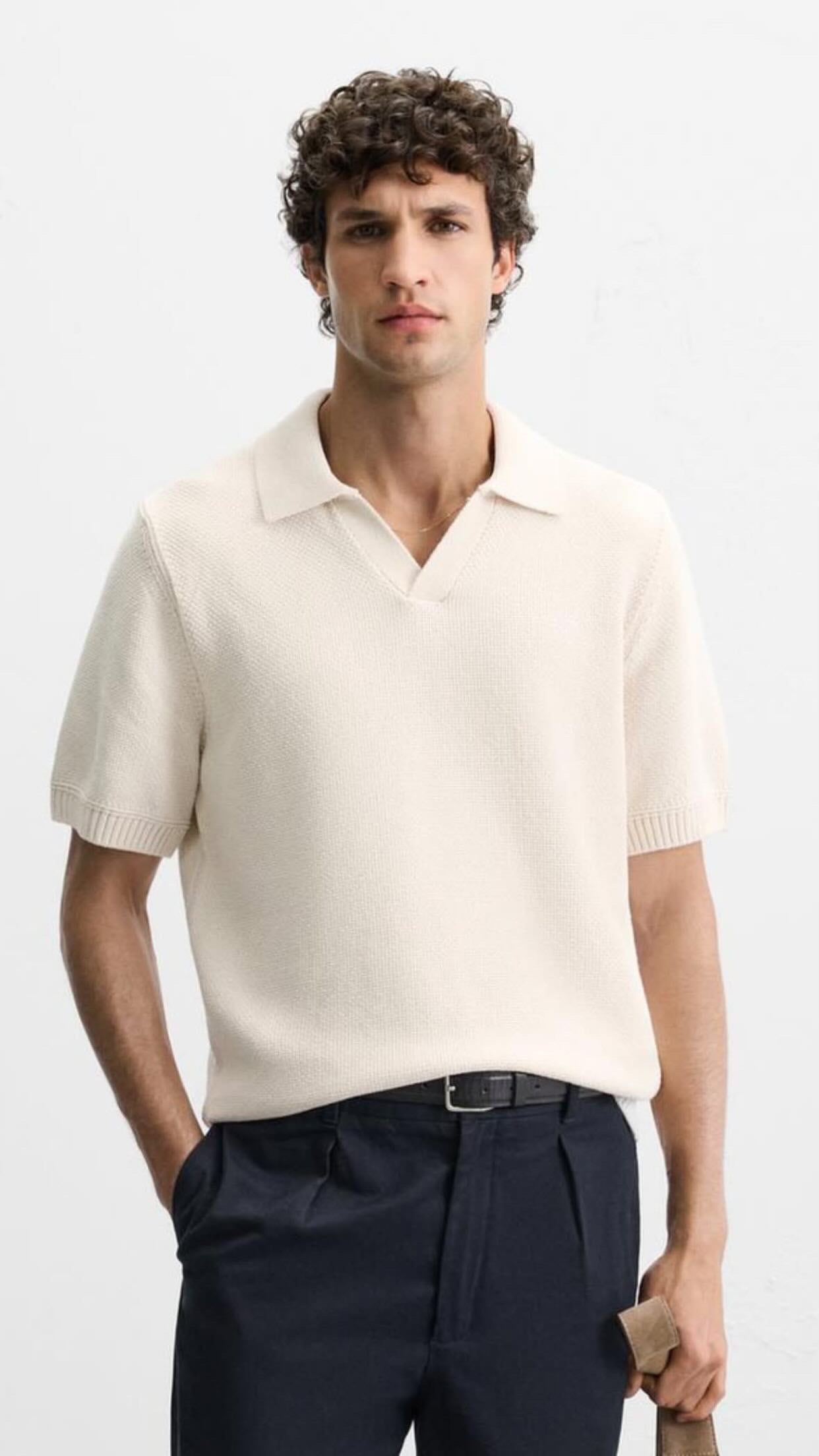 Zara Textured Polo Shirt