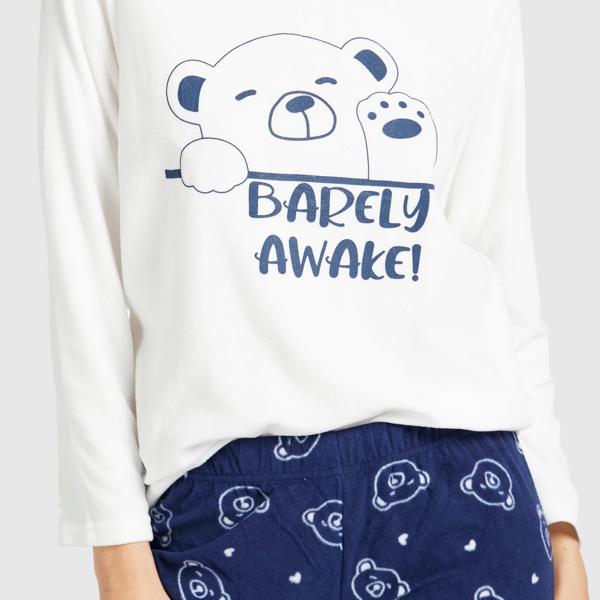 Textured Long-Sleeve TShirt & Pajama Pants Set Babely Awake