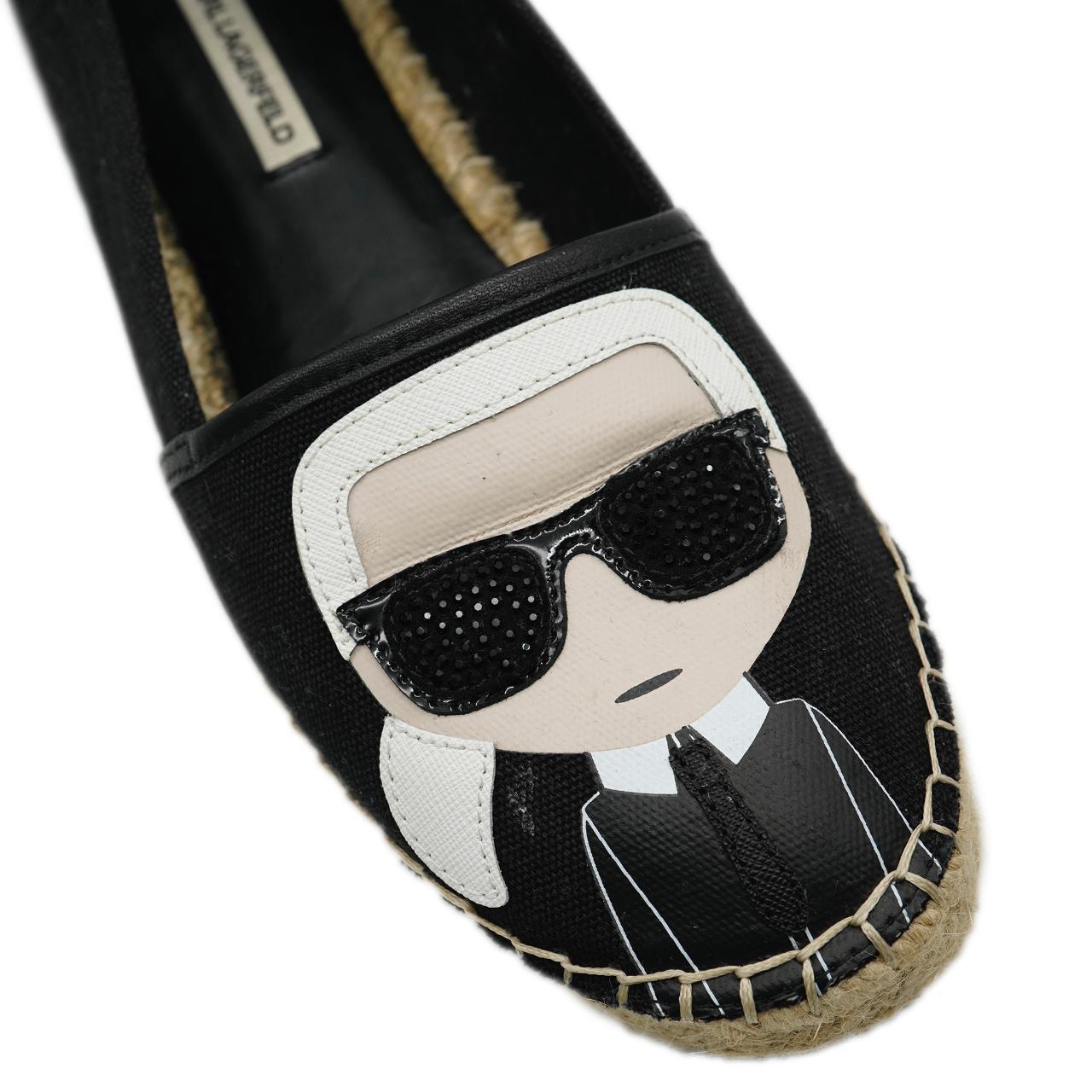 Karl Lagerfeld Women's Black and White Footwear Fit Smaller