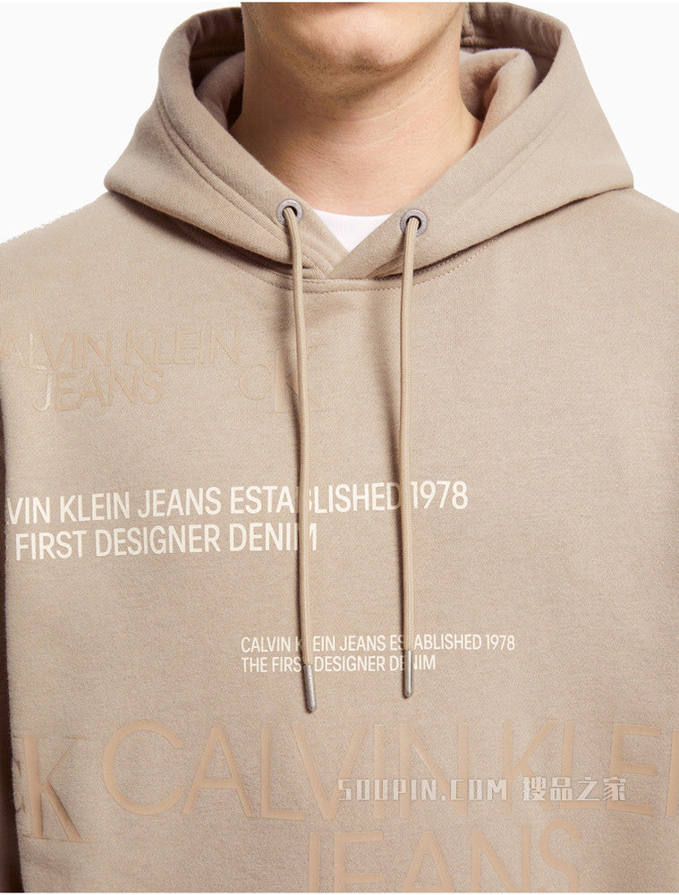 HOODIE  CALVIN KLEIN MULTI URBAN FLEECE BEIGE