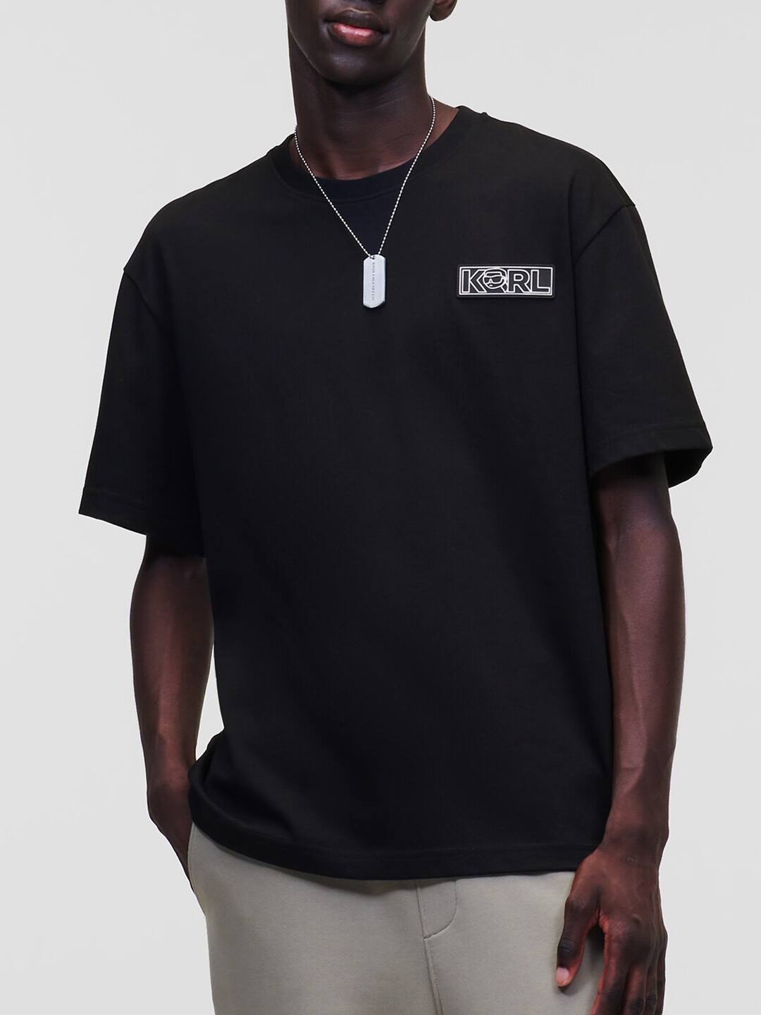 KARL LAGERFELD RBR LOGO  BLACK TSHIRT