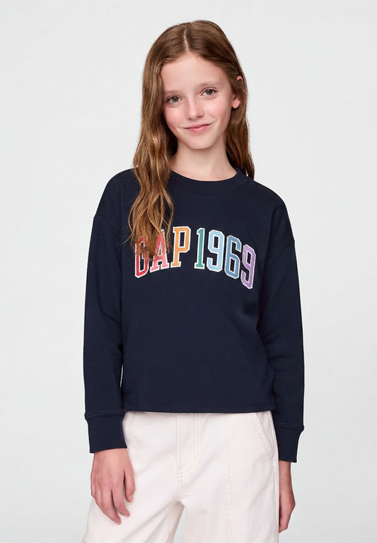 GAP GIRLS LONG SLEEVE COTTON TSHIRT NVY