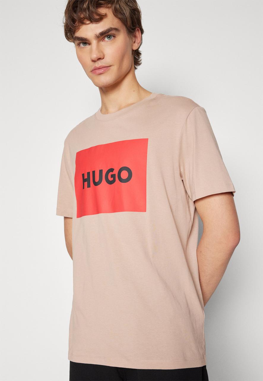 HUGO SQR RED LOGO TSHIRT PINK