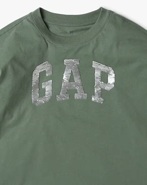 GAP GIRLS LONG SLEEVE COTTON TSHIRT GREEN