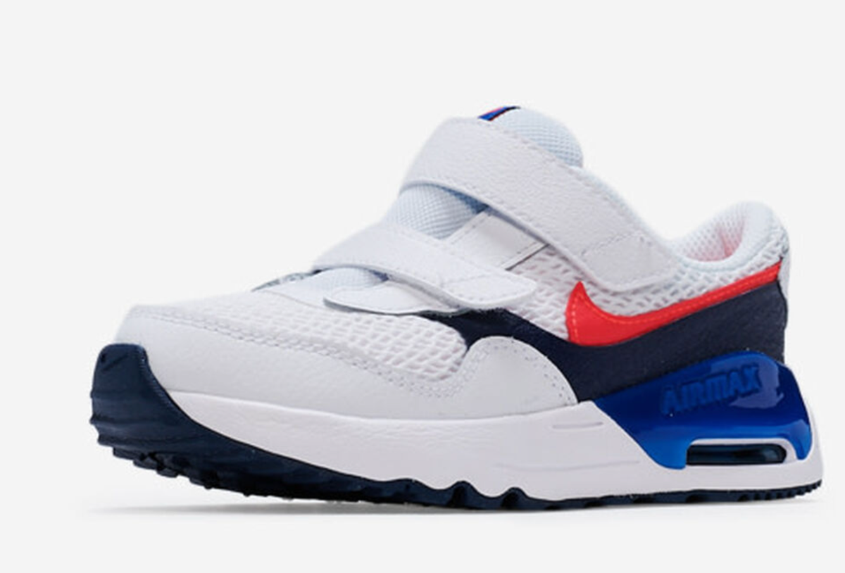 Toddler NIKE AIR Max SYSTM (TD) SHOES White / blue / crimson