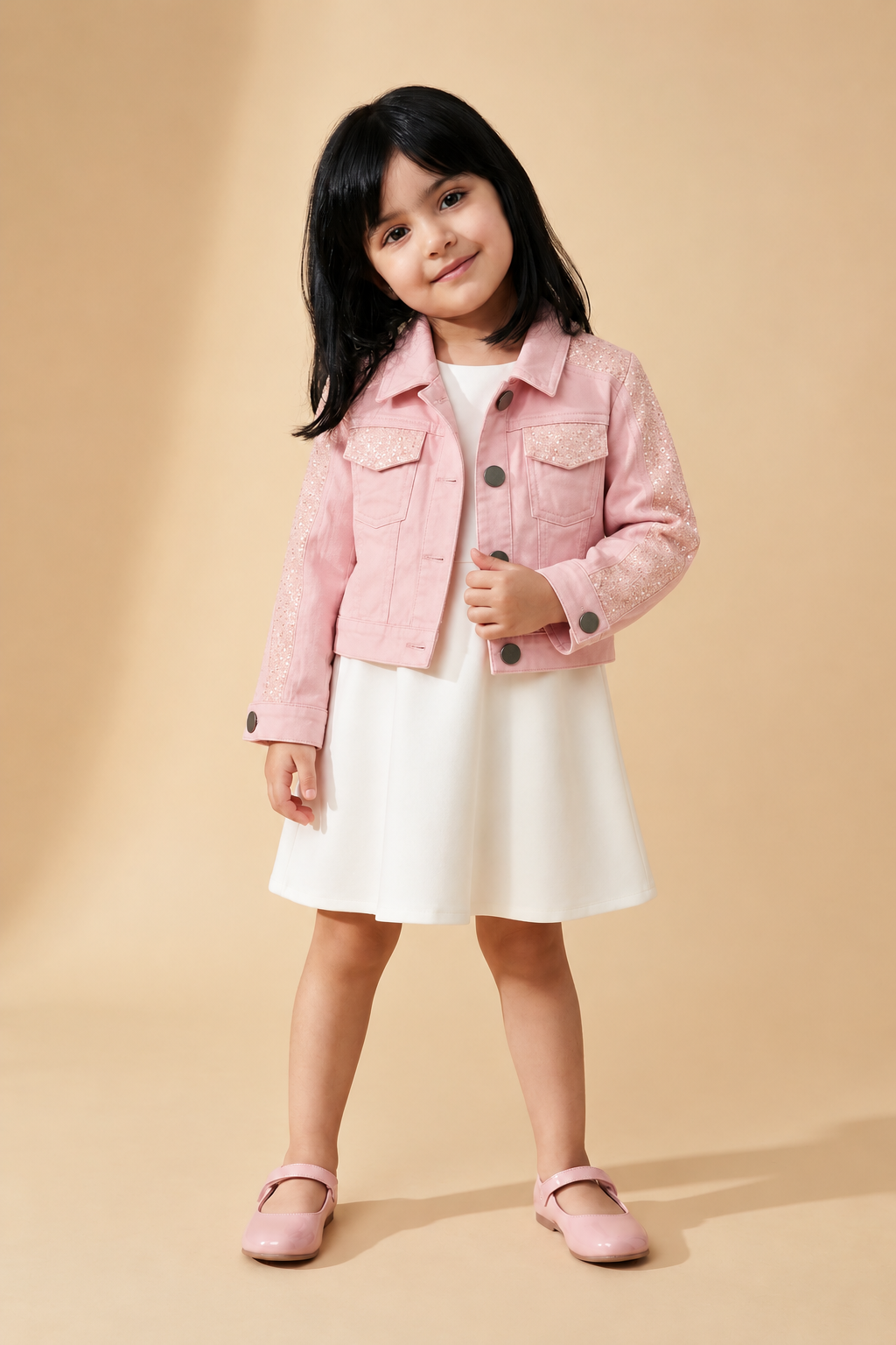 Mothercare Girls’ Pink Sequin Denim Jacket