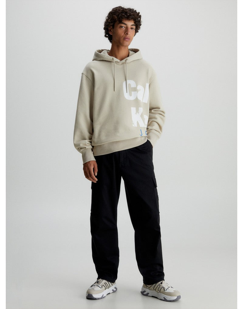 Calvin klein HOODIE PRINTED MELTON  BEIGE