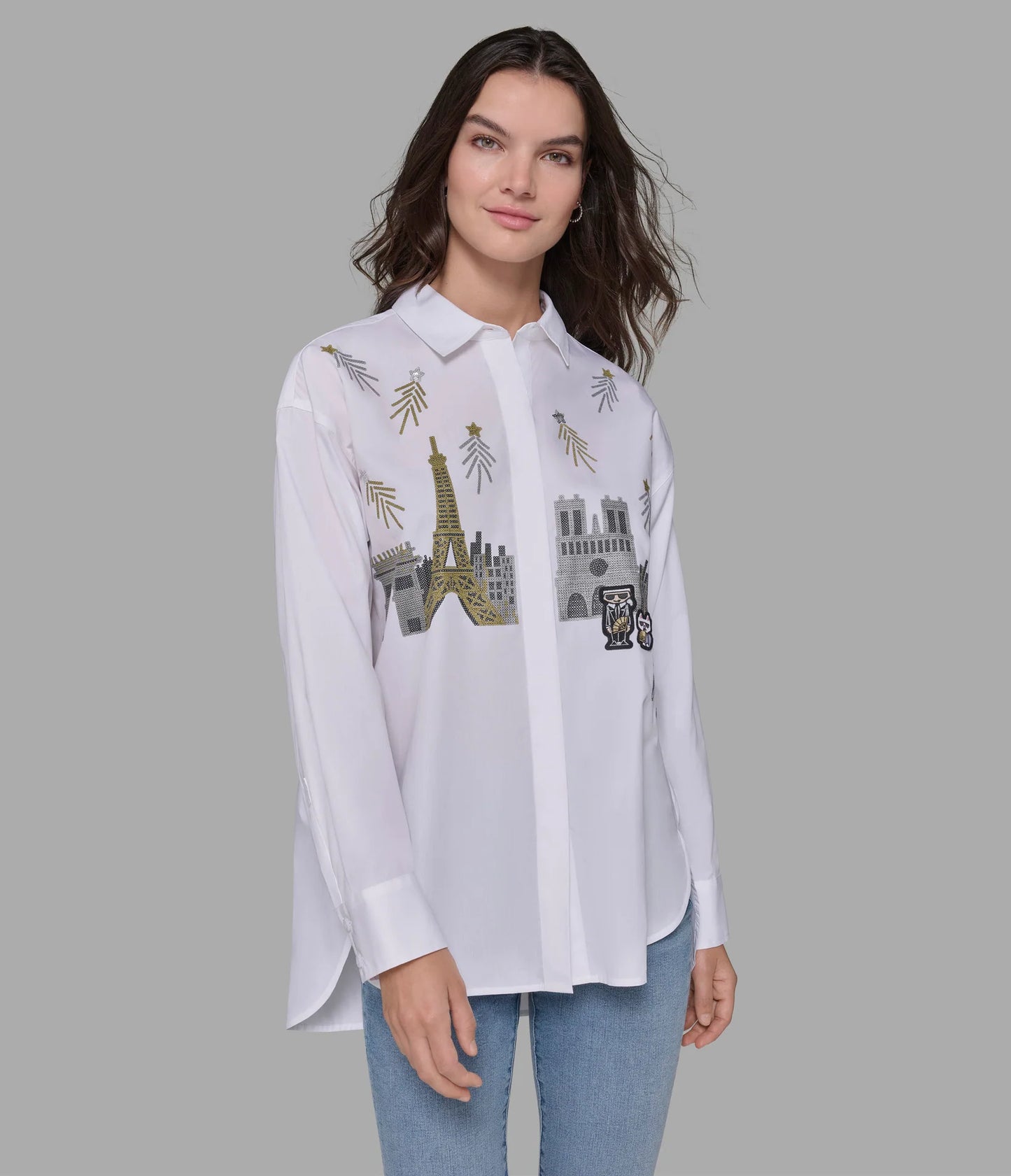 KARL LAGERFELD Women oversized shirt white   Castle