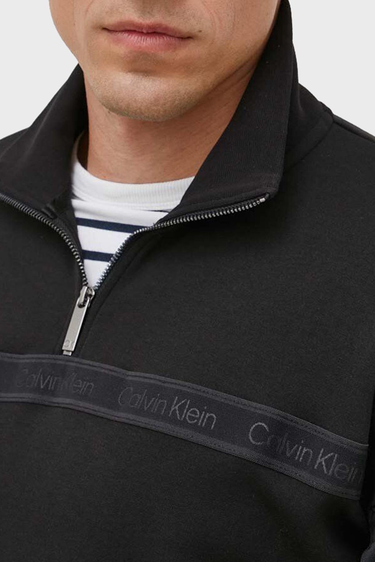 Calvin klein SWEATSHIRT LOGO TAPE INTERLOCK Q ZIPPER