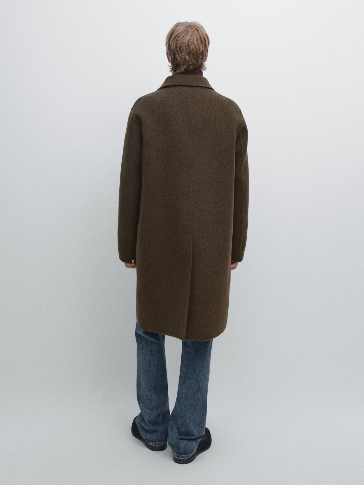 Massimo Dutti LONG DOUBLE WOOL BLEND COAT