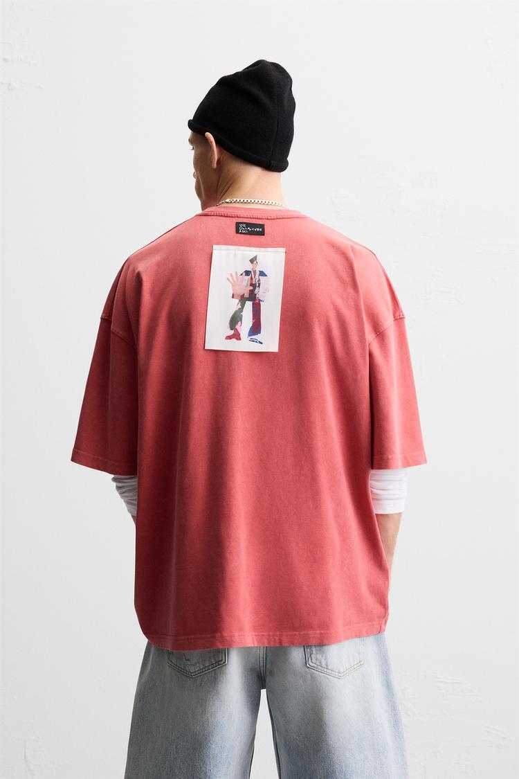 Zara T-Shirt With Contrast Patch