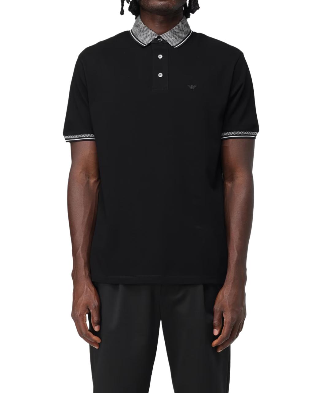 Emporio Armani Polo Slim Fit Cotton T-Shirt Black