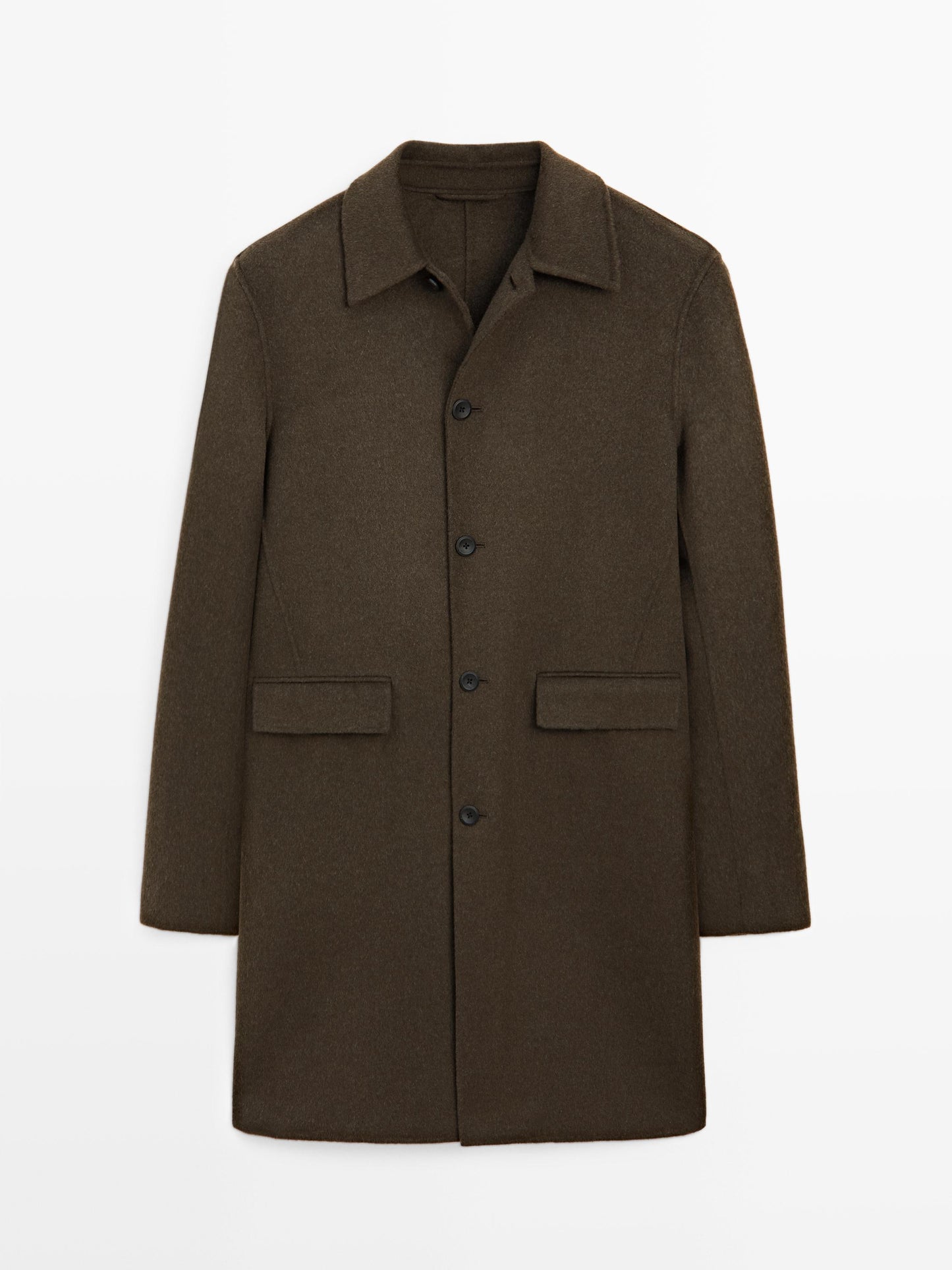 Massimo Dutti LONG DOUBLE WOOL BLEND COAT