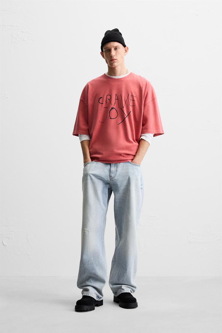 Zara T-Shirt With Contrast Patch