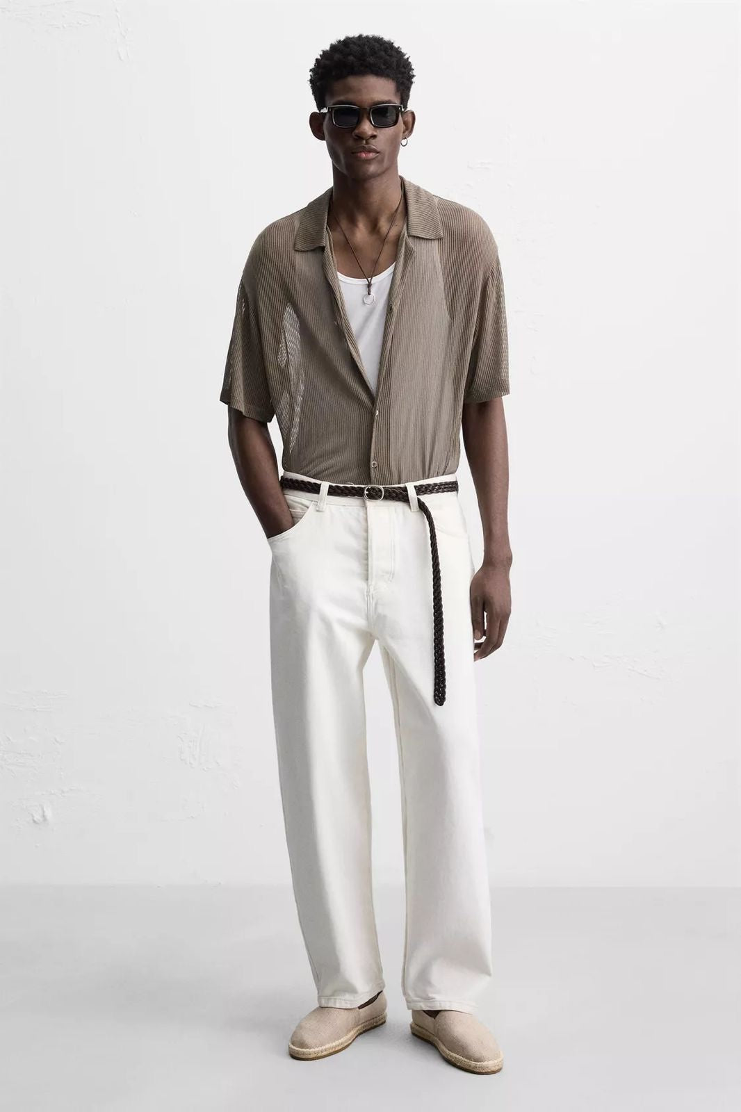 ZARA Textured Beige Espadrilles – Lightweight Summer Slip-On