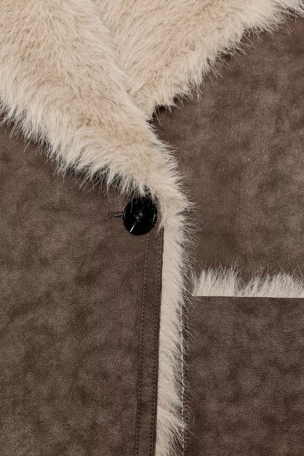 Zara REVERSIBLE DOUBLE-FACED FAUX FUR COAT