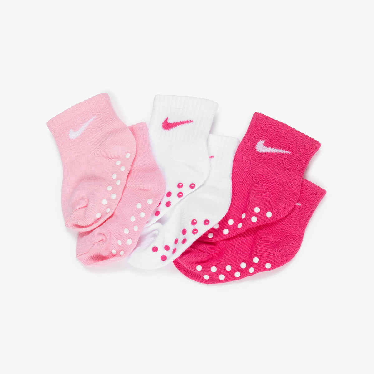 Nike Pink & White Swoosh Logo Baby Socks (3 Pack)