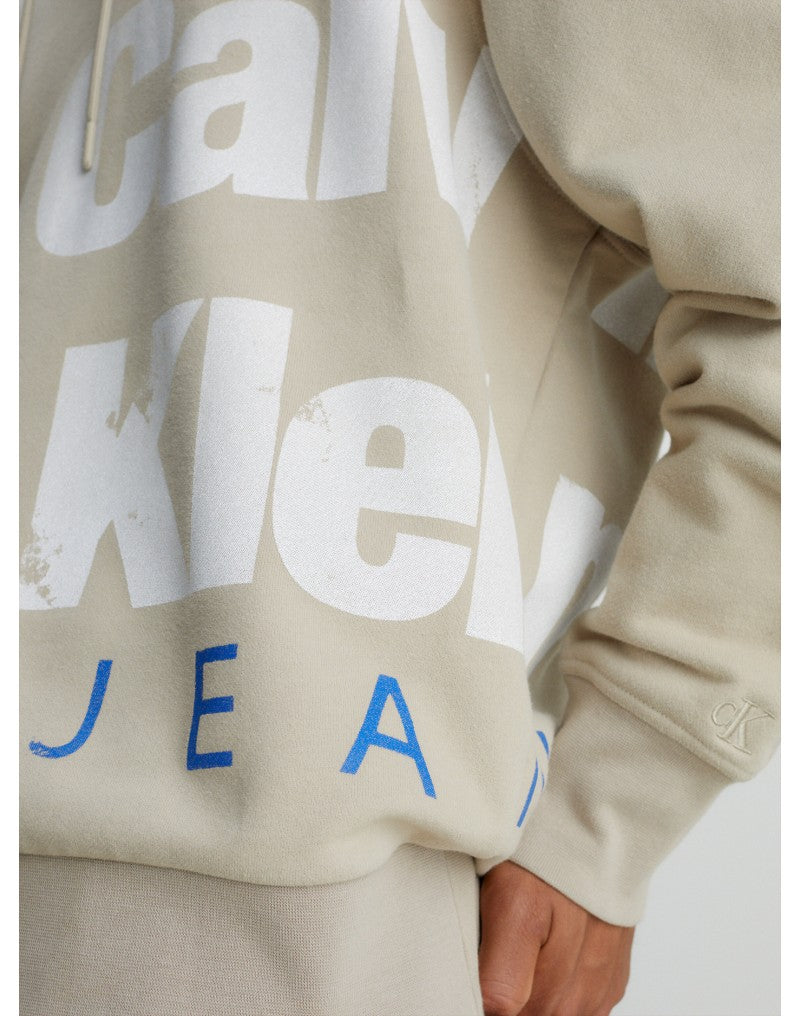 Calvin klein HOODIE PRINTED MELTON  BEIGE