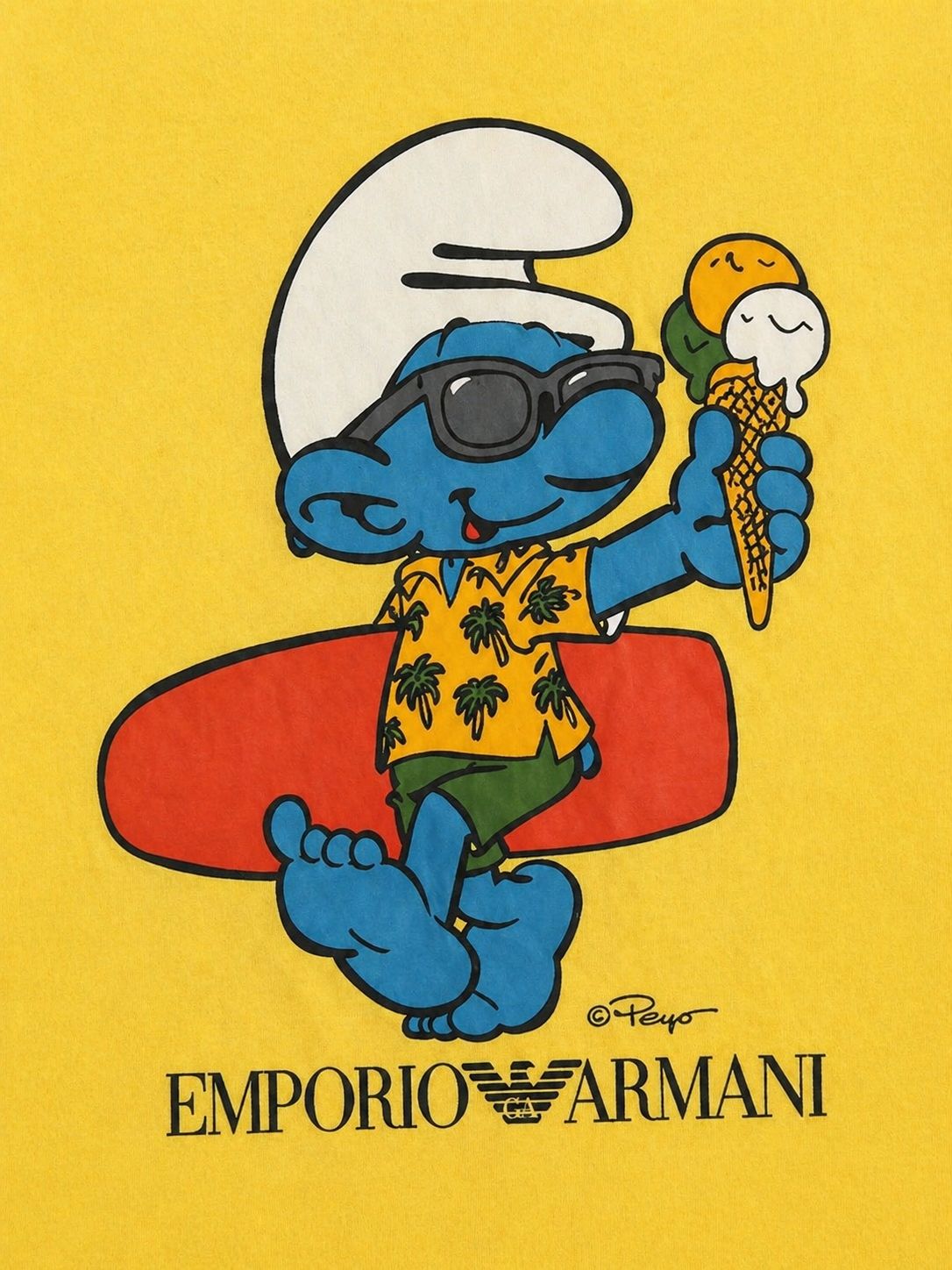 Emporio Armani Kids Smurf Yellow T-Shirt