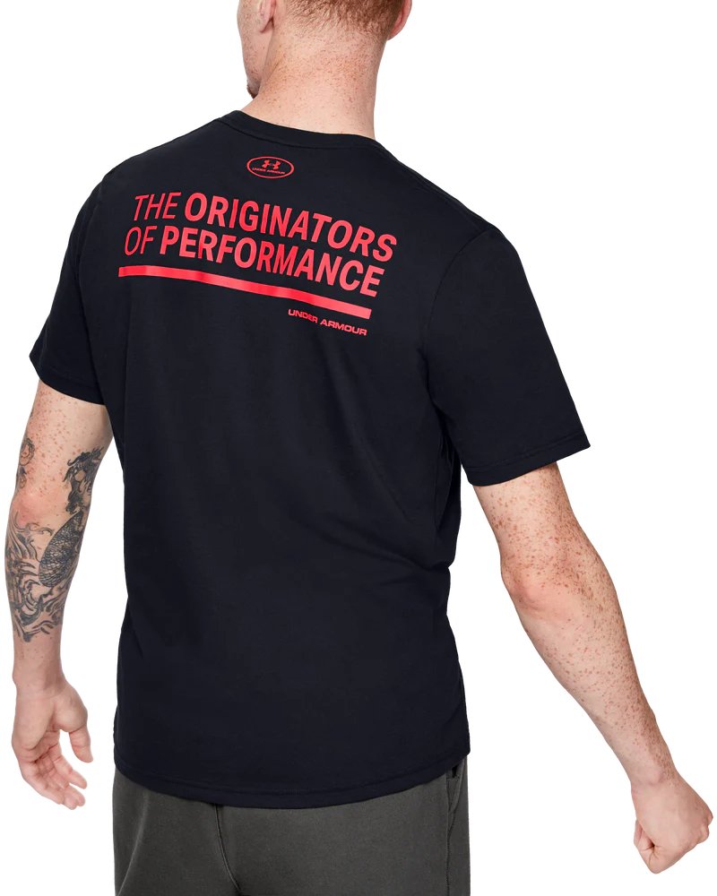 UNDERARMOR BLK PRNTD BK TSHIRT