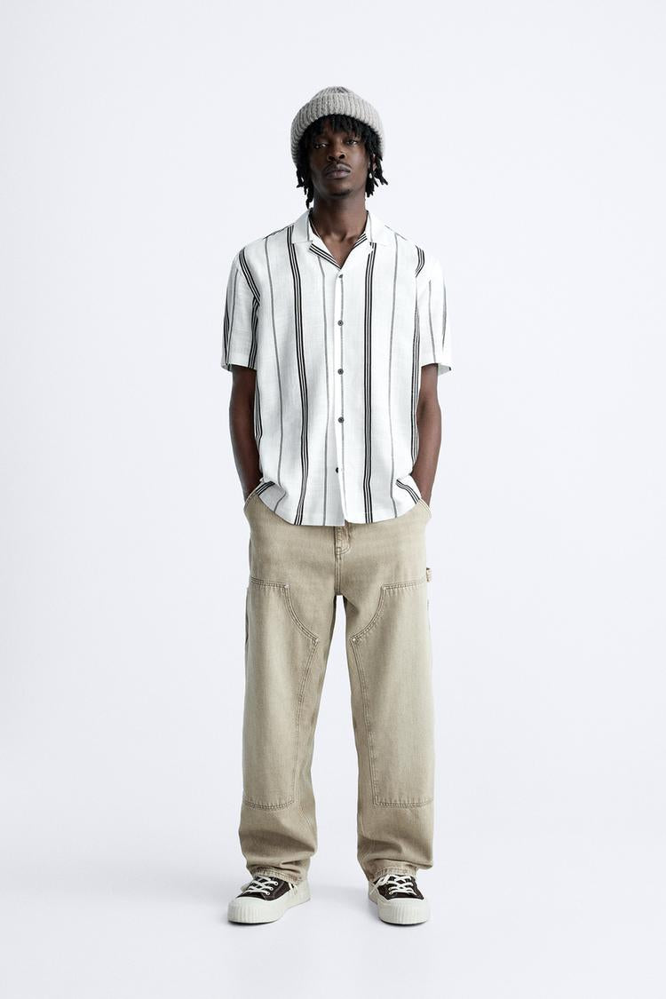 Zara striped linen shirt