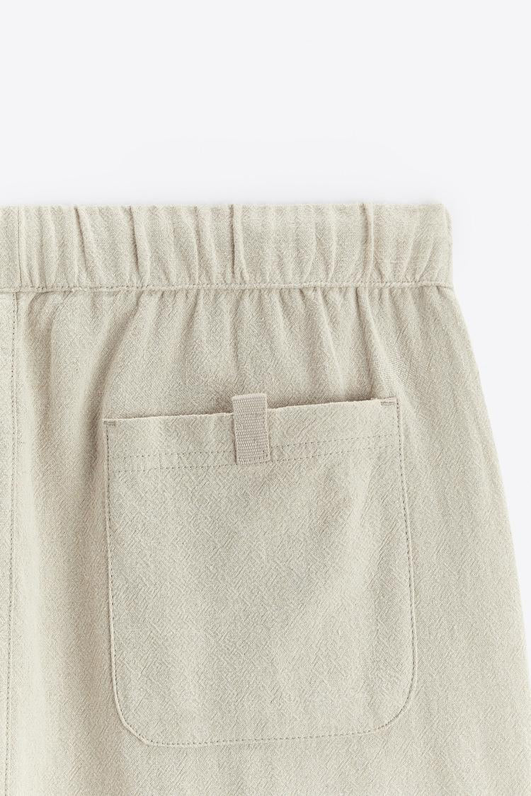 Zara Viscose- Lienen Bermuda Short Biege
