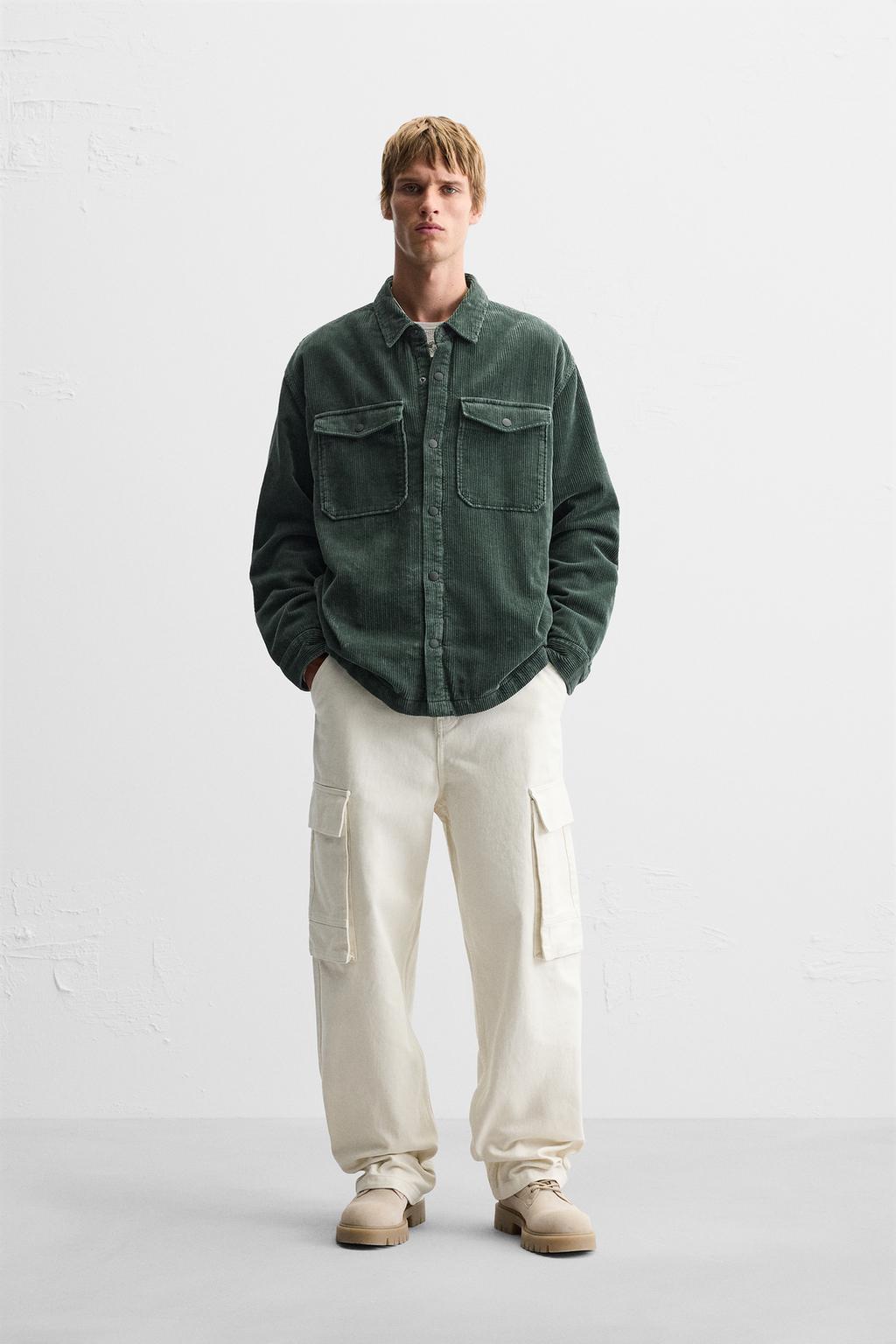 Over Shirt Zara Suede Shirt olive