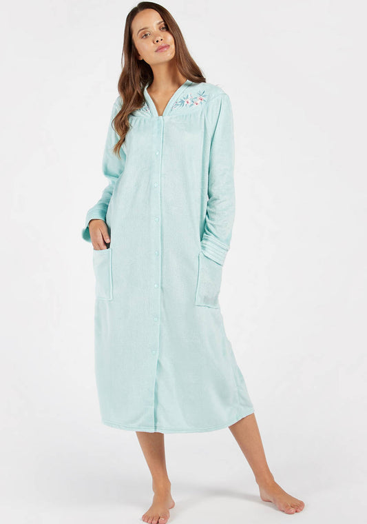 Embroidered long-sleeve nightshirt with pockets from the Cozy Collection