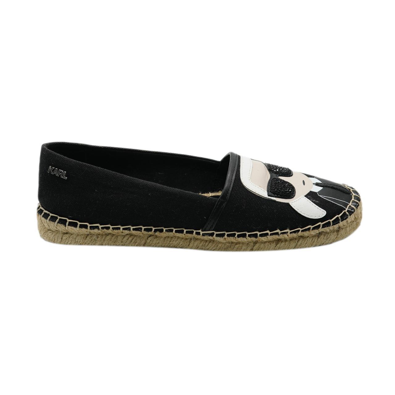 Karl Lagerfeld Women's Black and White Footwear Fit Smaller