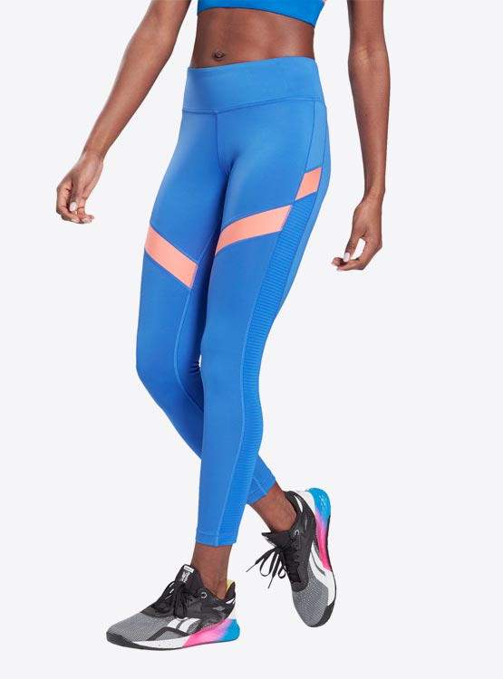 Reebok Front Contrast Panel Side Mesh Leggings for Women