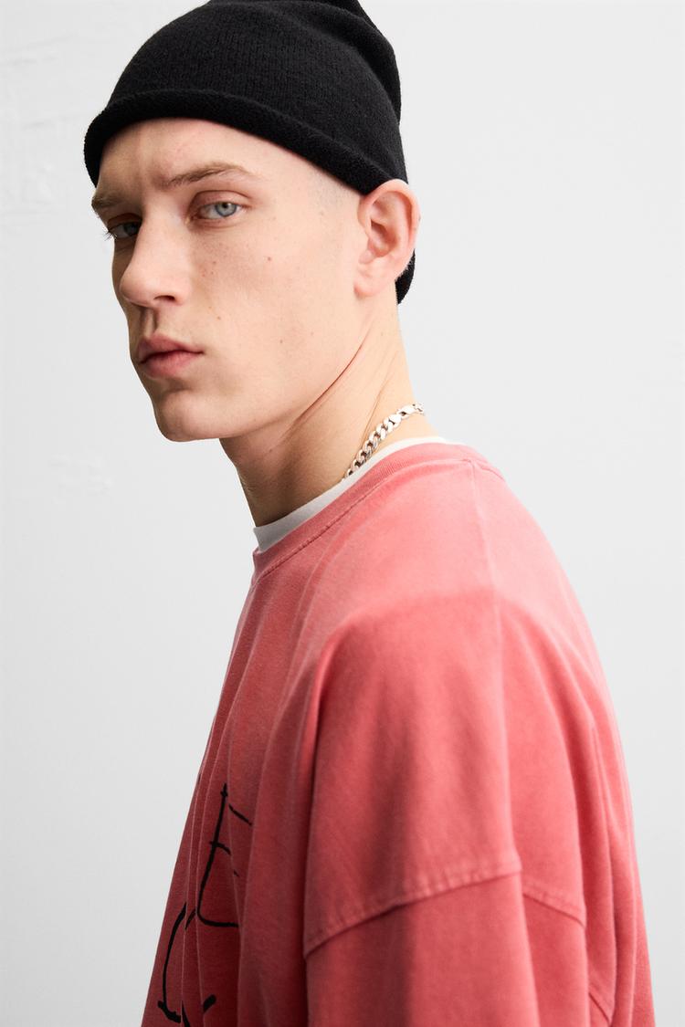 Zara T-Shirt With Contrast Patch