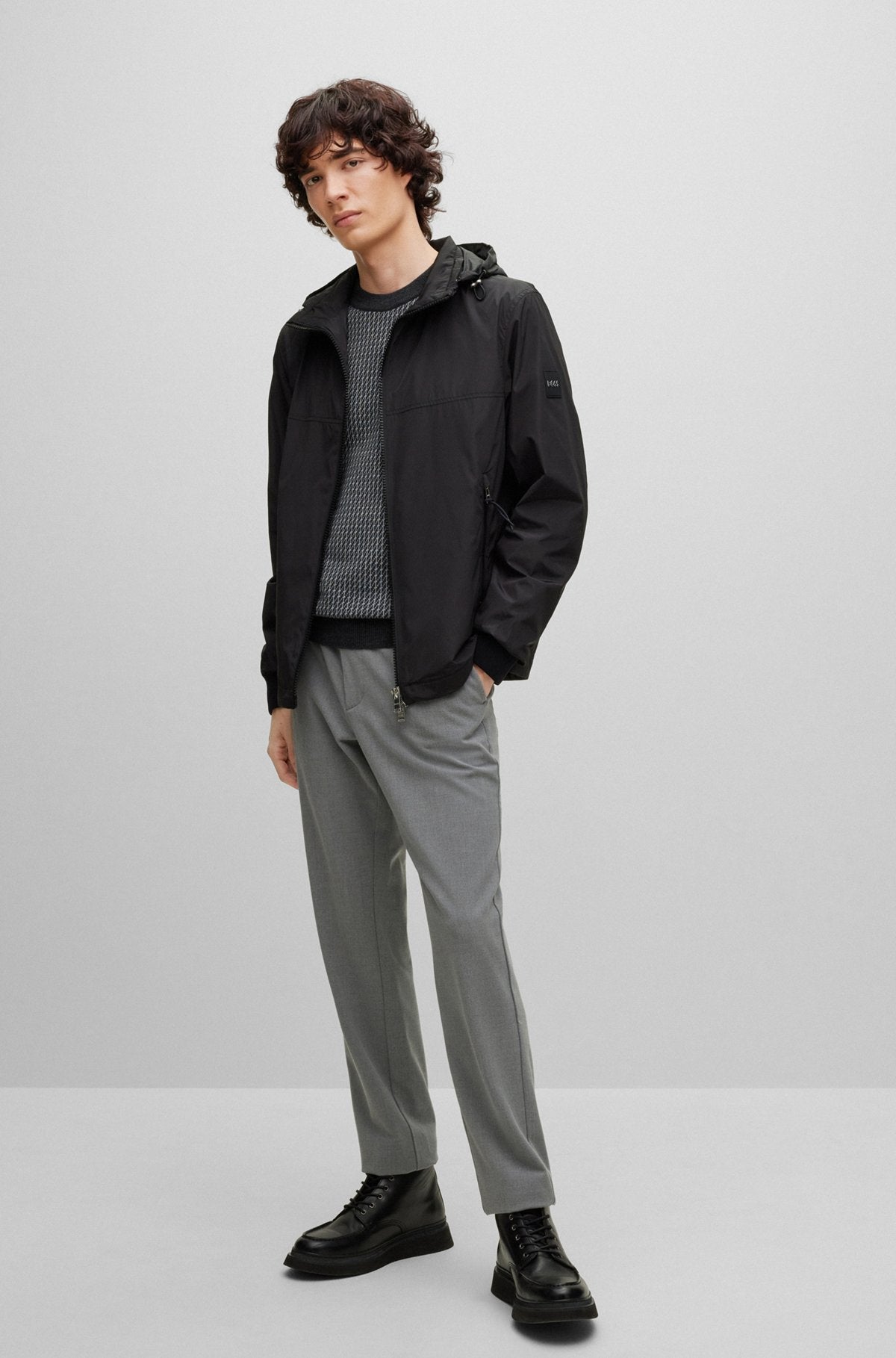 BOSS wind breaker jacket Black color