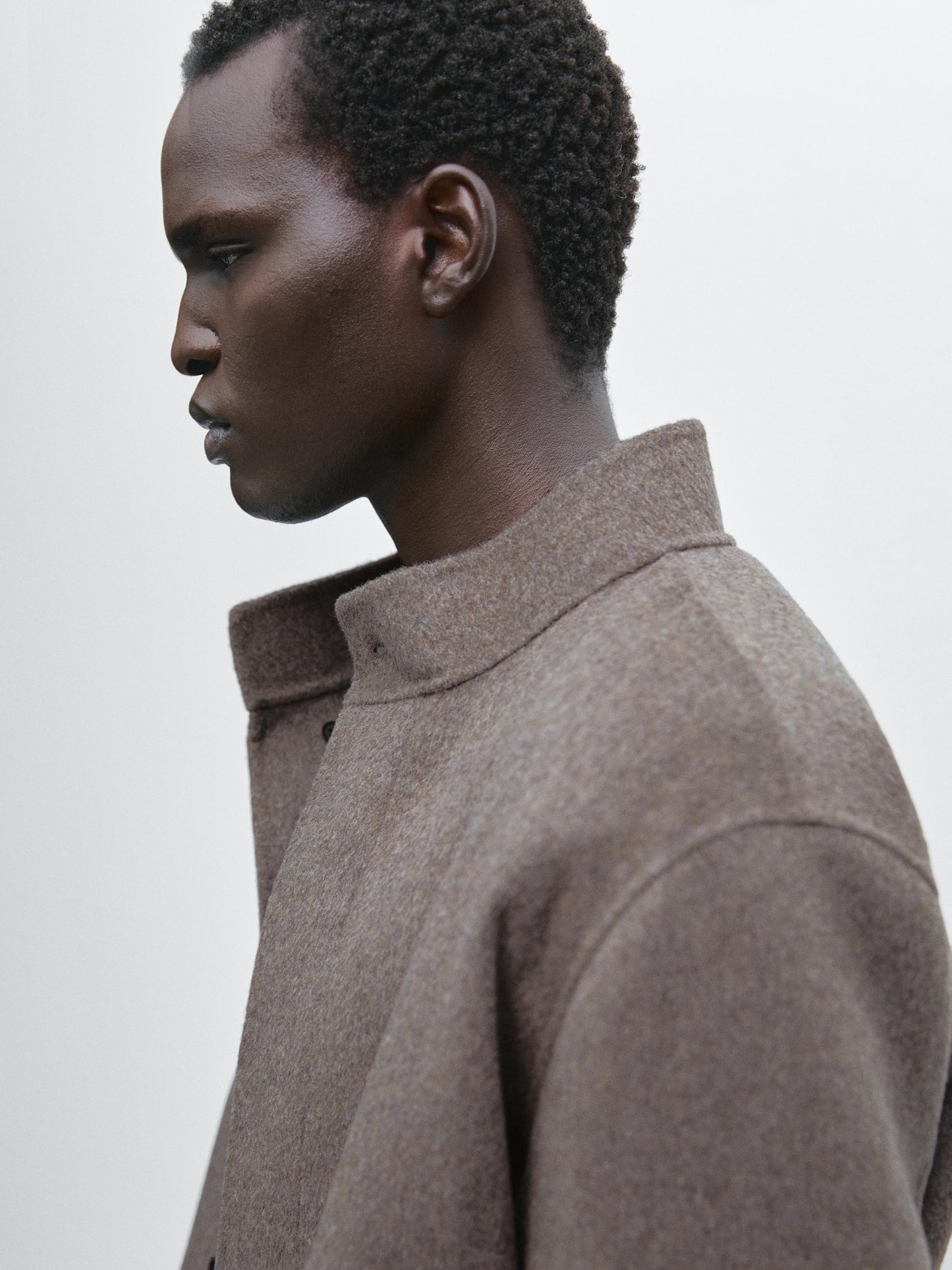 Massimo dutti DOUBLE WOOL BLEND JACKET mink