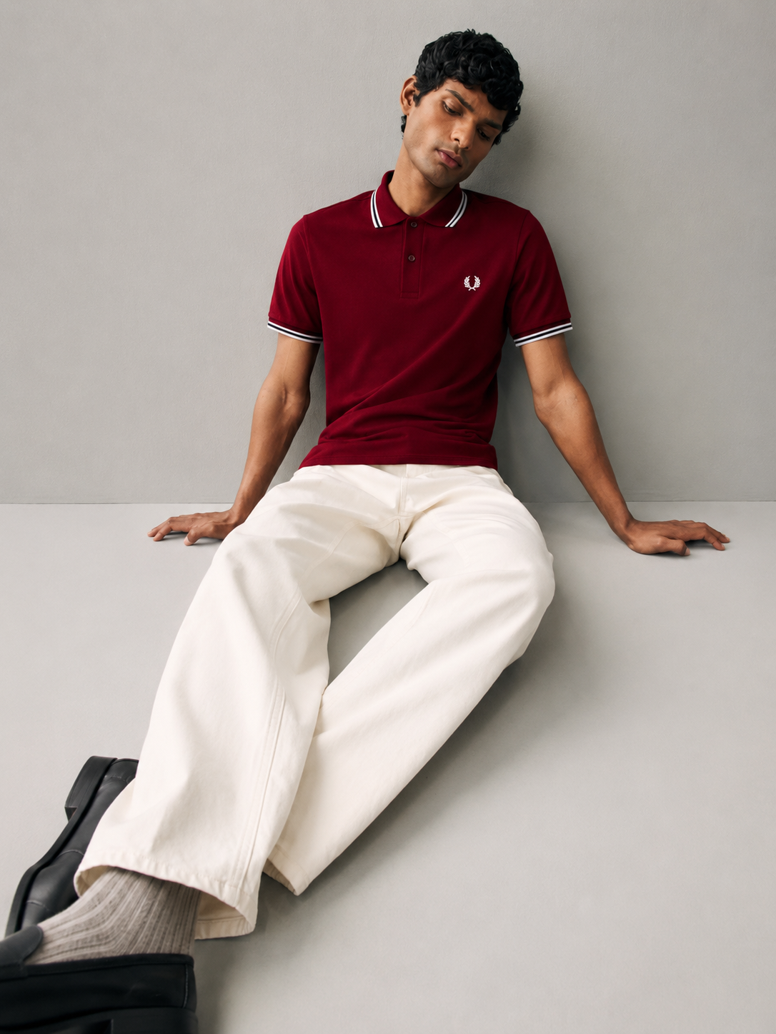 Fred Perry Maroon red polo shirt sqr