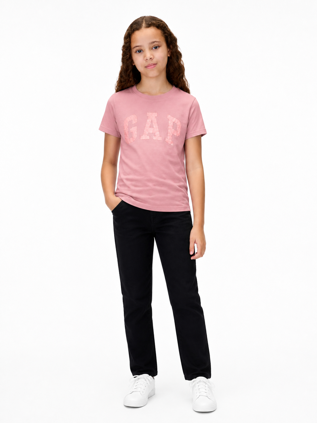 GAP Girls Pink Logo T-Shirt – Soft Cotton Casual Tee