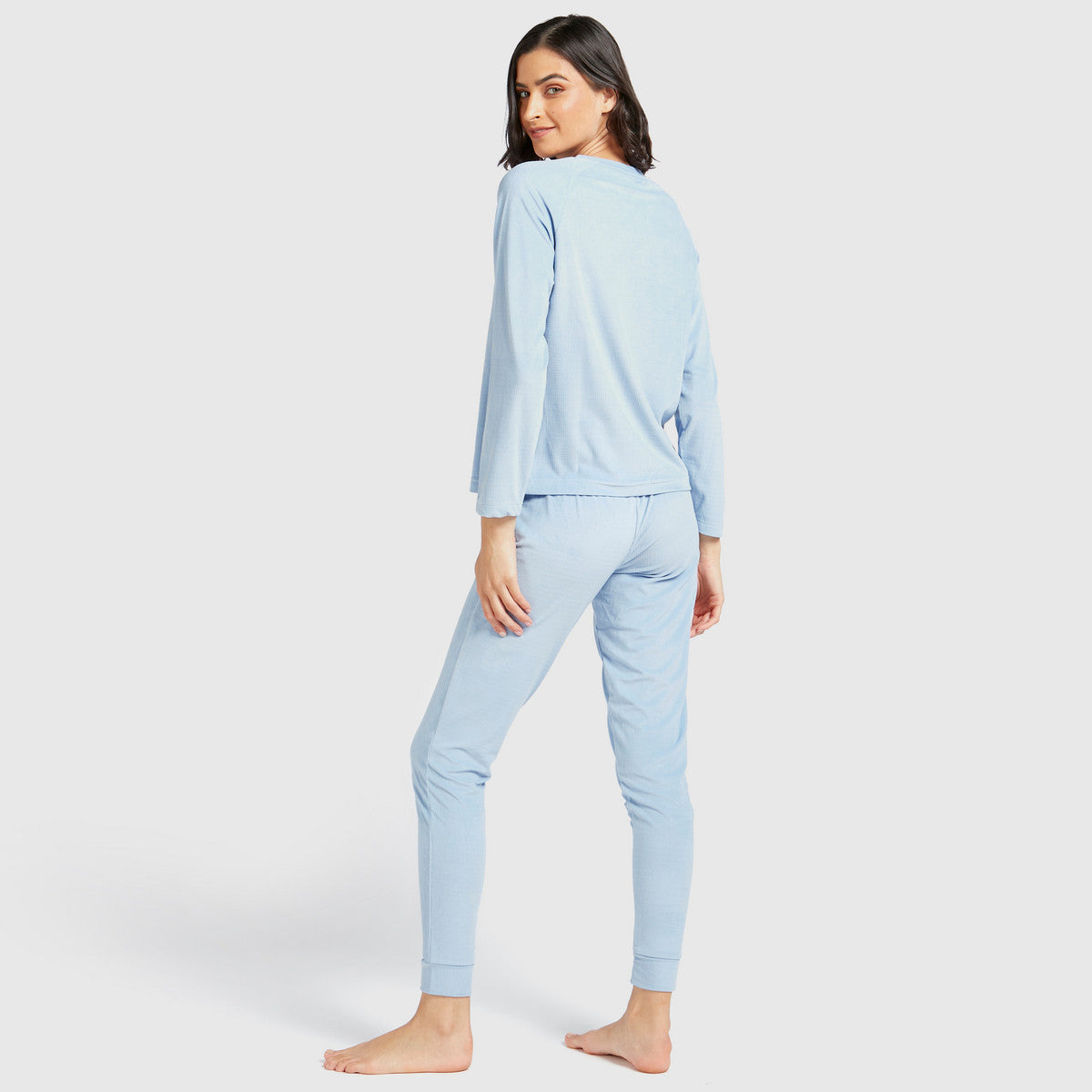 Solid Round Neck T-shirt and Full Length Pyjama Set