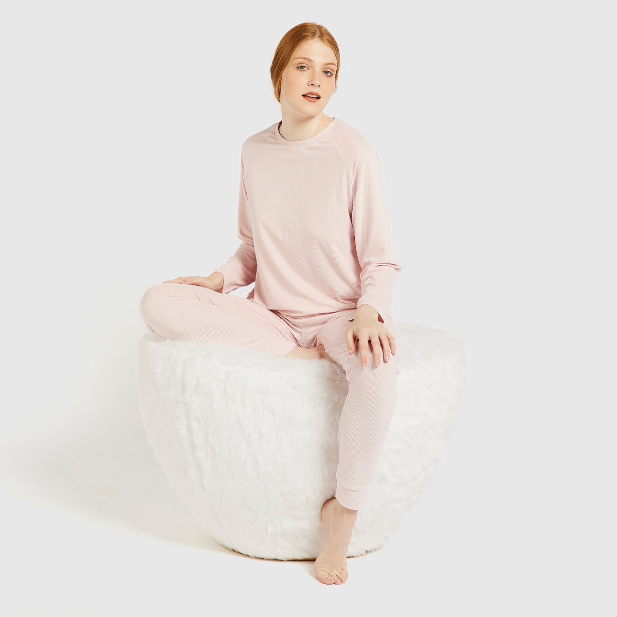 Solid Round Neck T-shirt and Full Length Pyjama Set