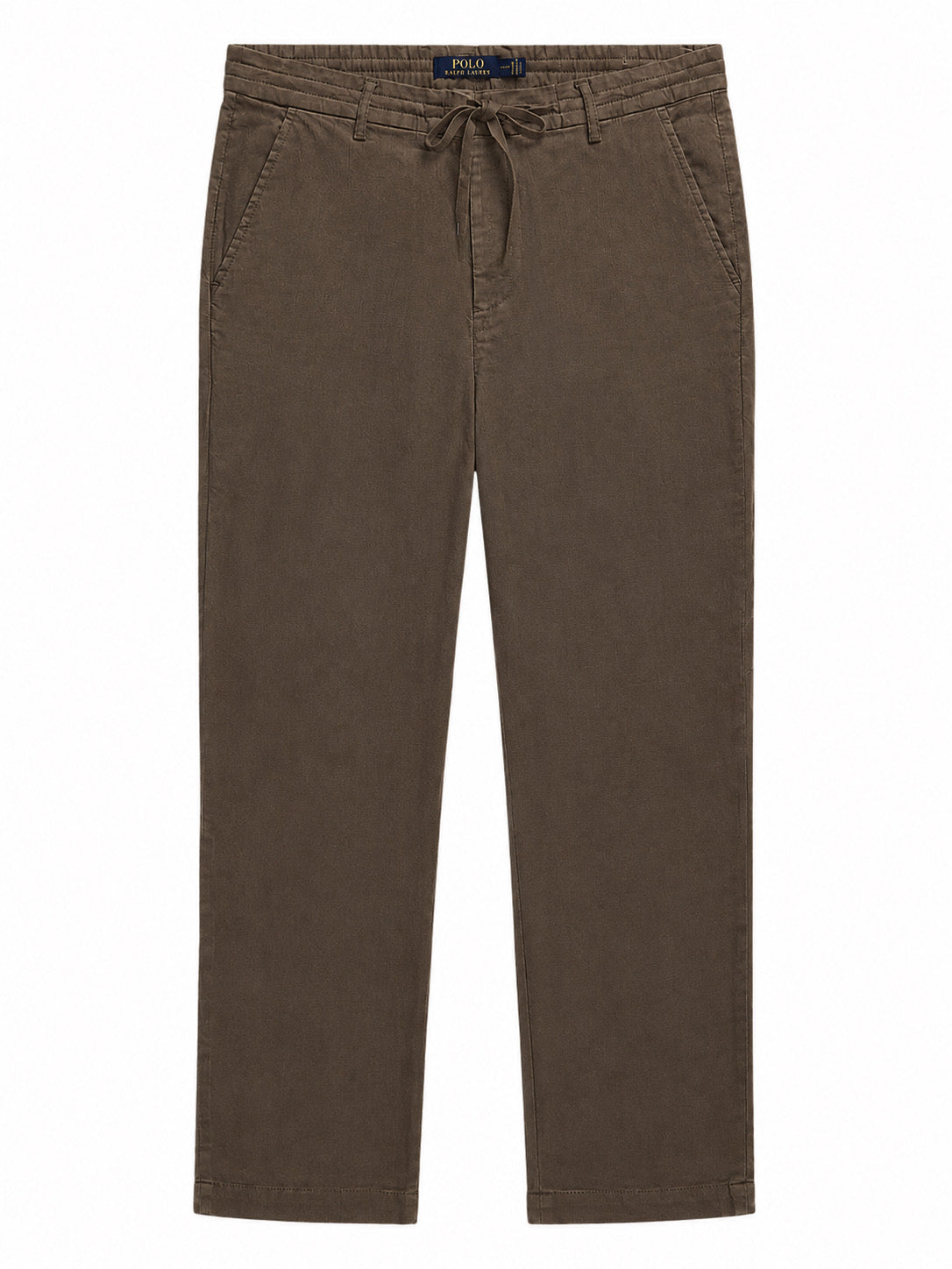 Ralph Lauren straight fit linen cotton trouser brown