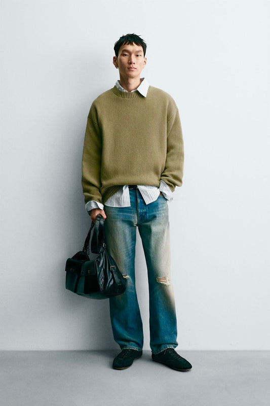 Zara Men Blend Pullover green