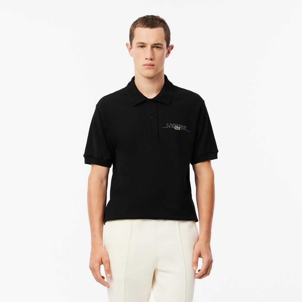LACOSTE POLO TSHIRT SLIM FIT G W LOGO BLK