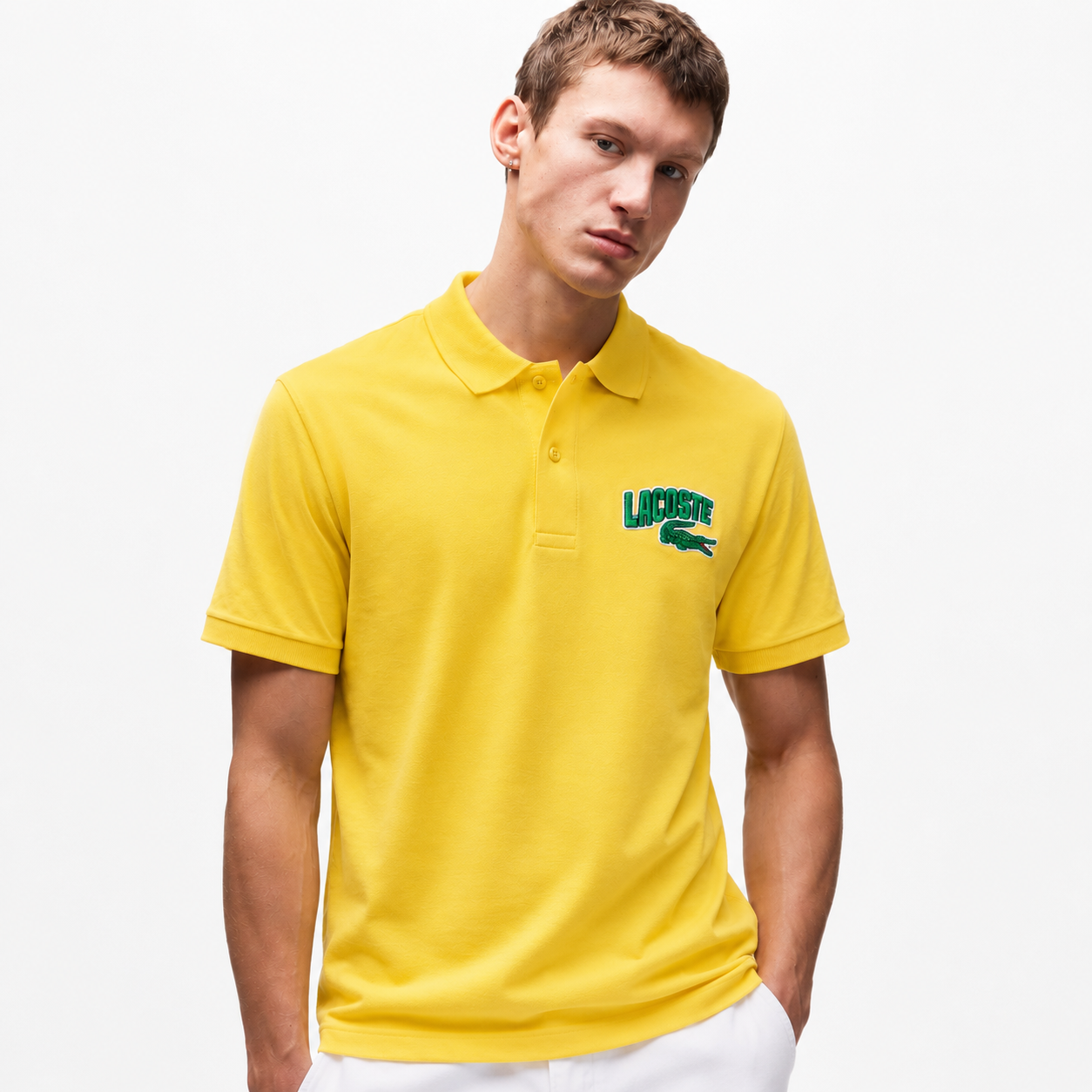 Lacoste Yellow Logo Polo Shirt reguler fit