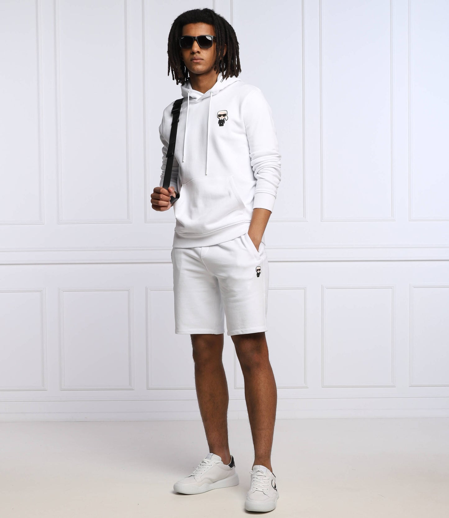 KARL LAGERFELD Hoodie Unisex Slim Fit Melton