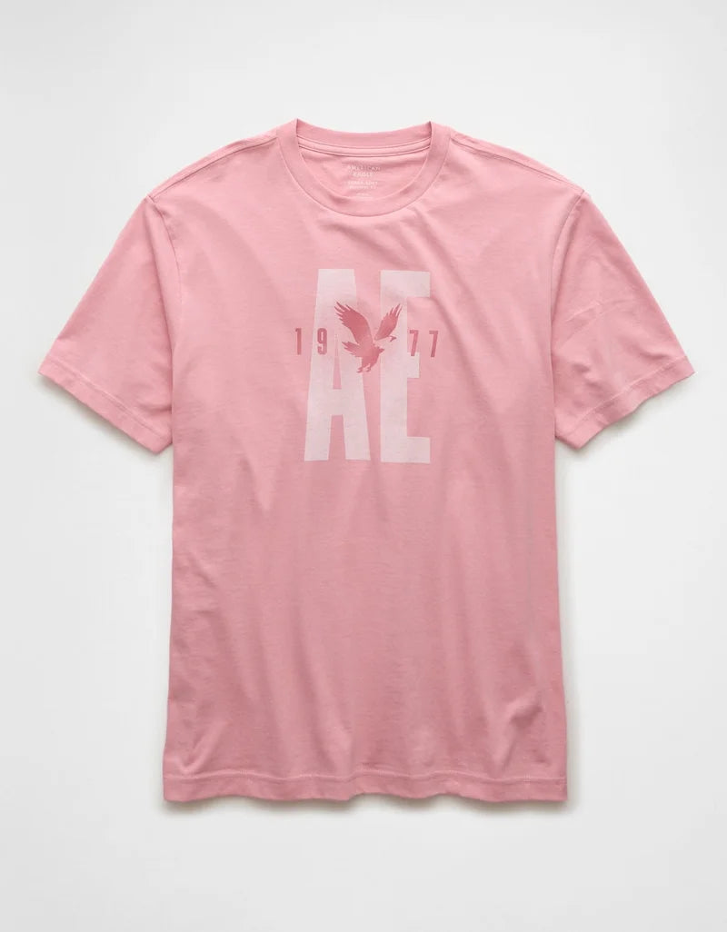 AMRICAN EAGLE MDL PRNTD PINK TSHIRT