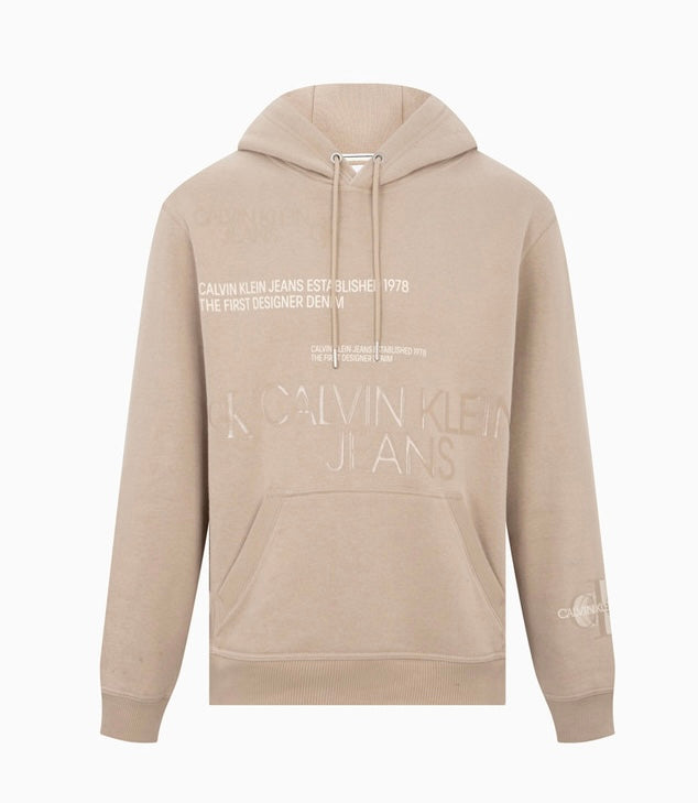 HOODIE  CALVIN KLEIN MULTI URBAN FLEECE BEIGE