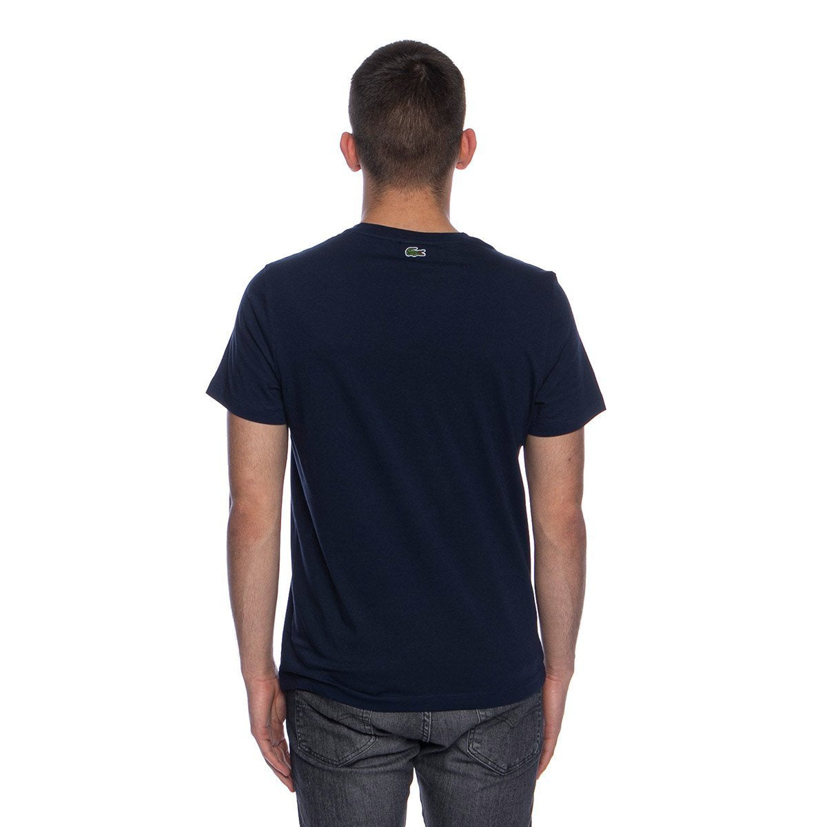 LACOSTE TSHIRT WHITE B LOGO NAVY