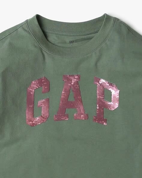 GAP GIRLS LONG SLEEVE COTTON TSHIRT GREEN
