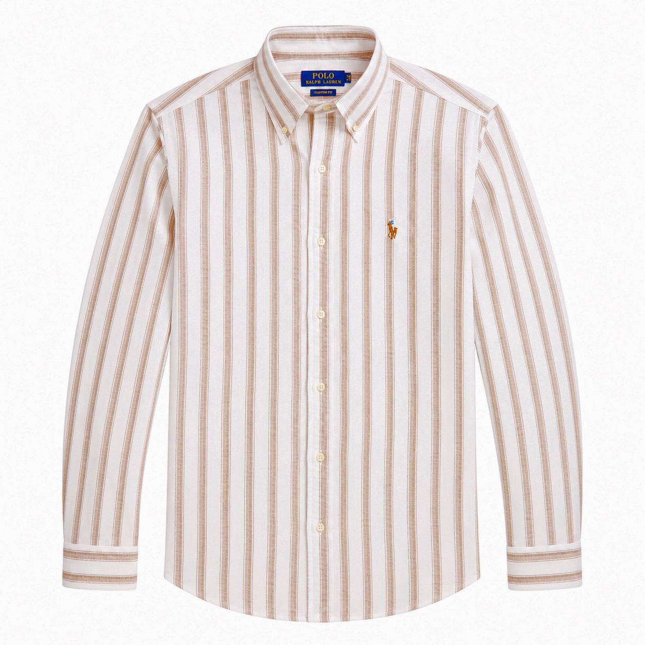 Polo Ralph Lauren striped linen button-down shirt custom fit brown